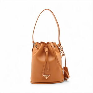Prada leather bucket bag amber brown